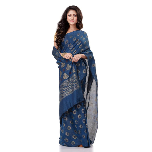 Women`sl Tant Work Design Soft Saree With Blouse Piece