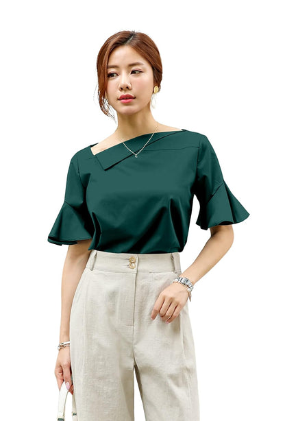 Jashudi Women's Solid Regular Fit Blouse