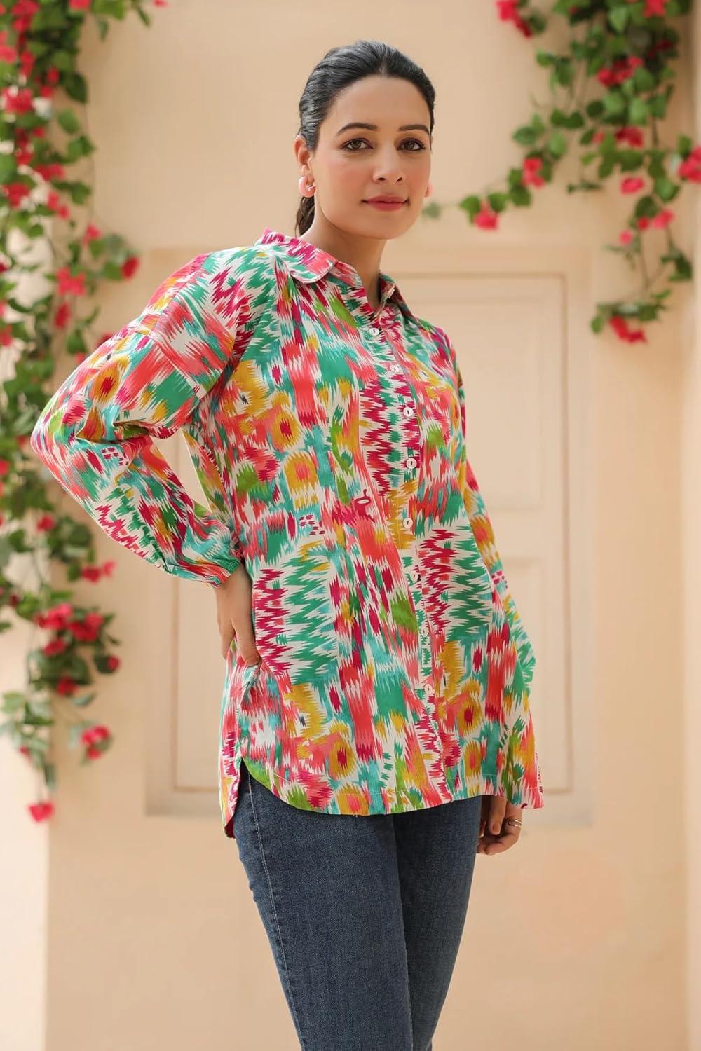 Leriya Fashion Shirts for Women – Korean Style Long Sleeve Oversized Button Down | Plus Size Workwear Top for Office & Casual Wear (Available in Plus Size and Combo Pack of 2)