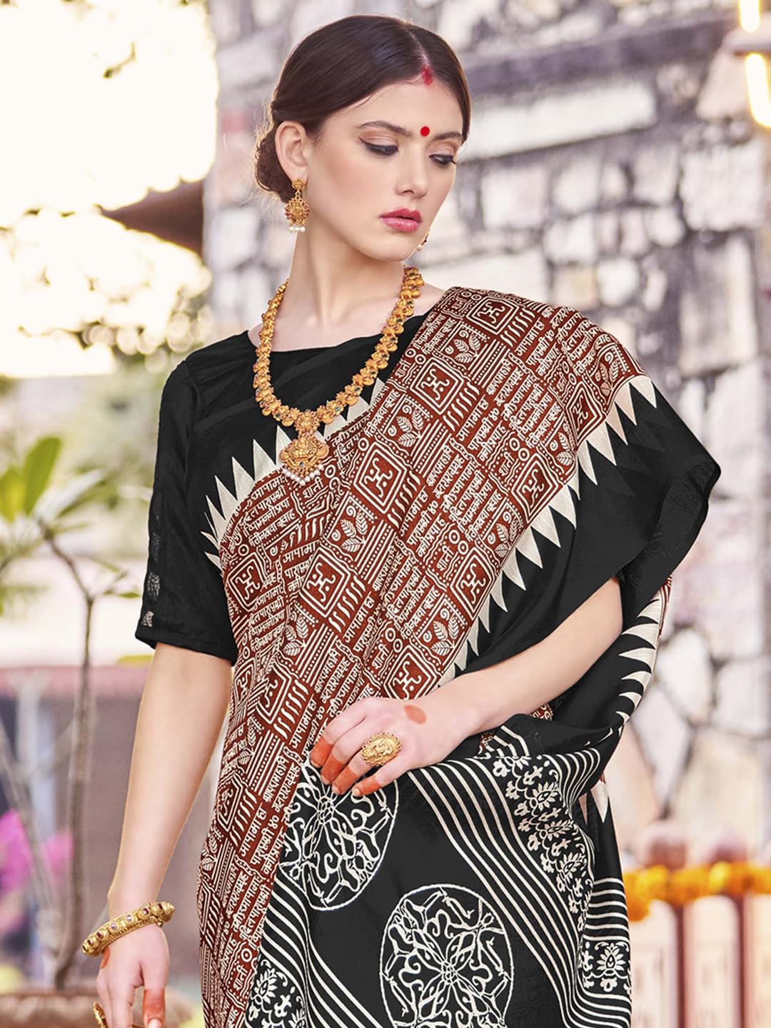 Women's Bhagalpuri Silk Ethnic Motif Printed Saree