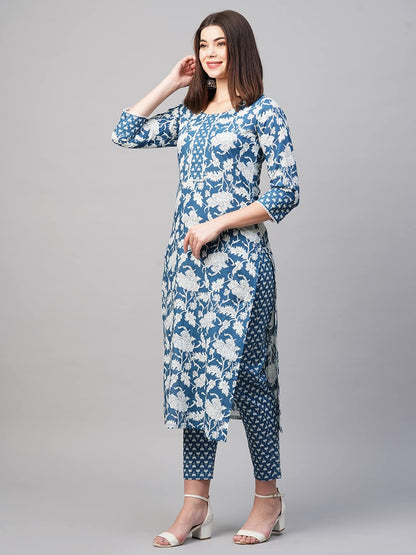 ANNI DESIGNER Women'S Cotton Blend Kurta With Pant