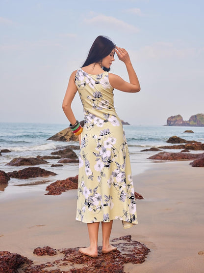 PURVAJA Women’s Twisted Maxi Length Dress