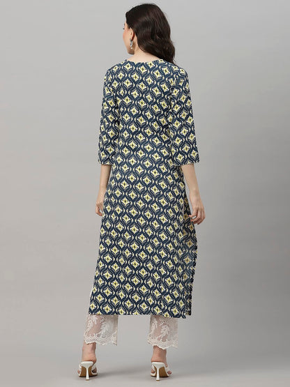 ANNI DESIGNER Women's Cotton Blend Regular Fit Kurta