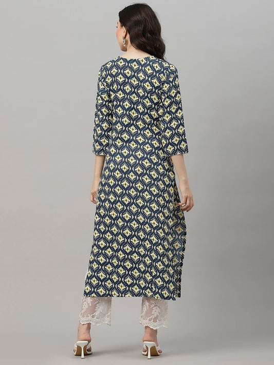 ANNI DESIGNER Women's Cotton Blend Regular Fit Kurta