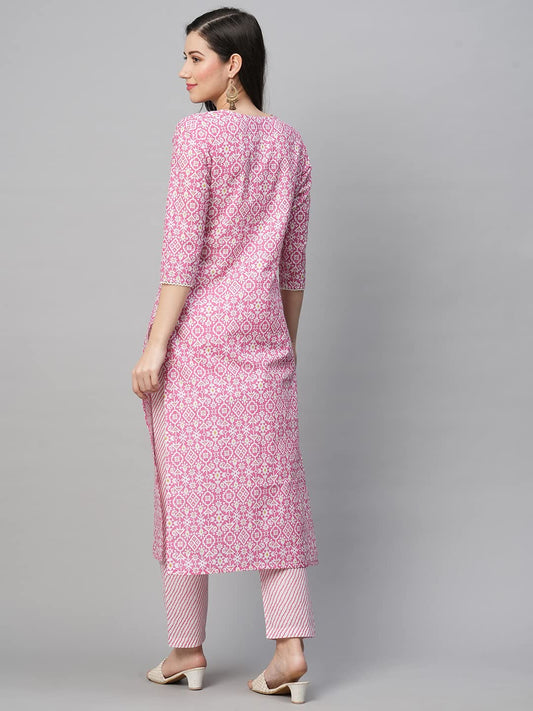 ANNI DESIGNER Women's Cotton Blend Kurta With Pant