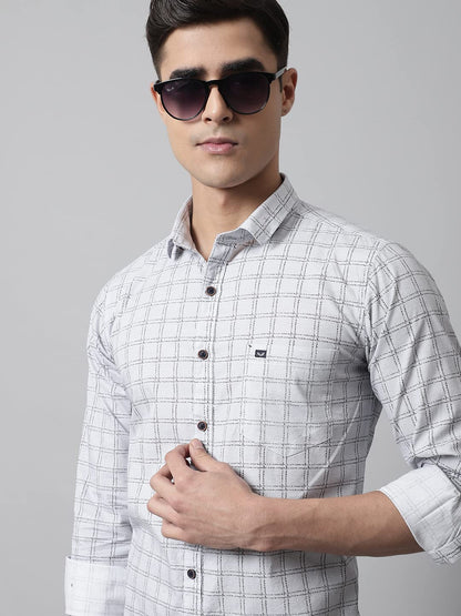 Majestic Man Cotton Checkered Slim Fit Casual Shirt