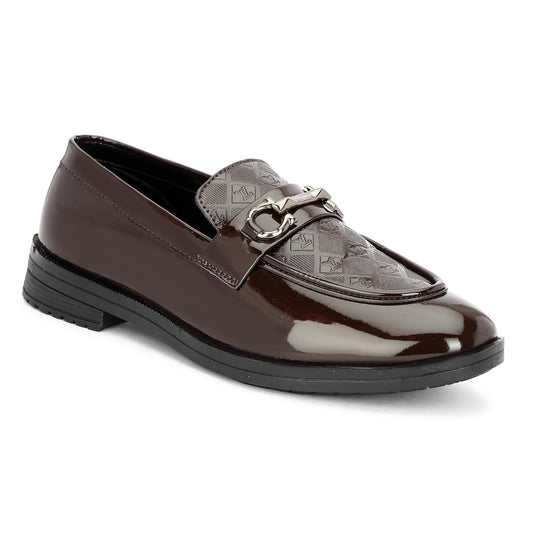 AJINHA Men's Patent Leather Loafers, Brown Quilted - alphahostel.in