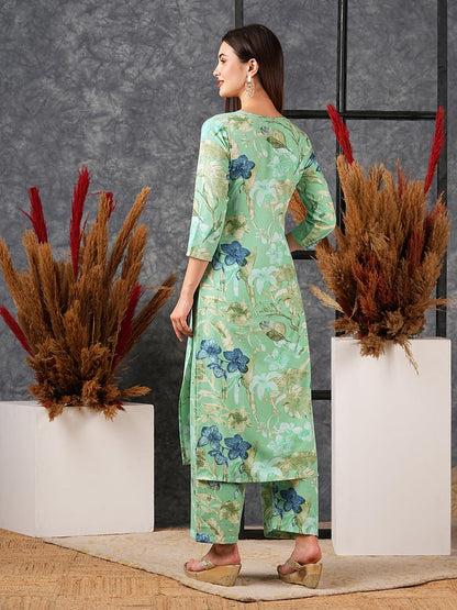 DESIGNER Women's Rayon Blend Kurta with Palazzo