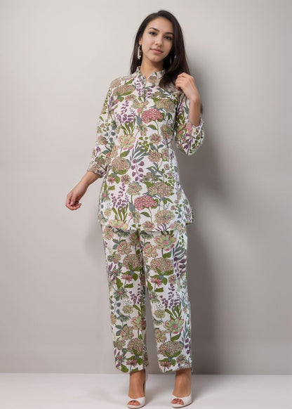 SHIENZY Stylish Printed Cotton Blend Co Ord Set