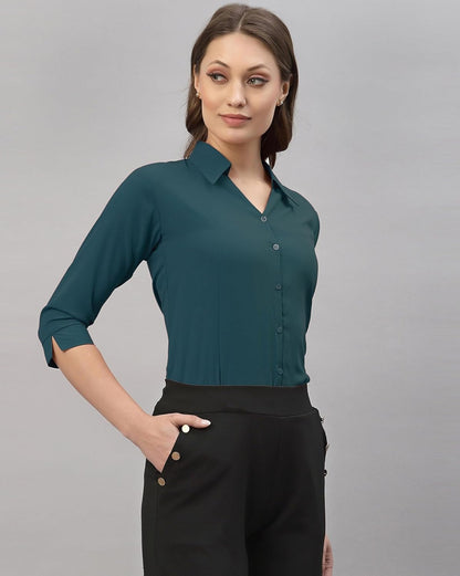 ETHIC GLANCE Women's Poly Viscose Button-Down