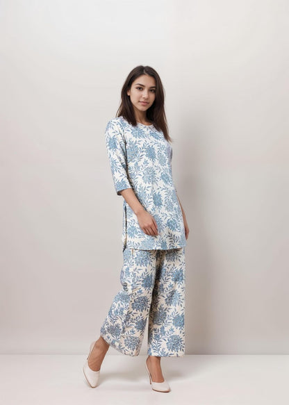 SHIENZY Stylish Printed Cotton Blend Co Ord Set