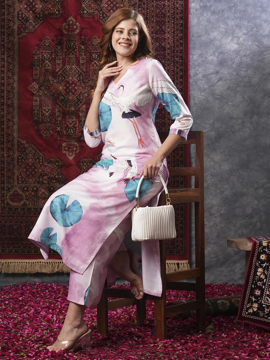 GoSriKi Women's Cotton Blend Kurta & Palazzo