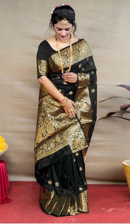 Sugathari Women's Banarasi Saree Pure Kanjivaram Silk Saree