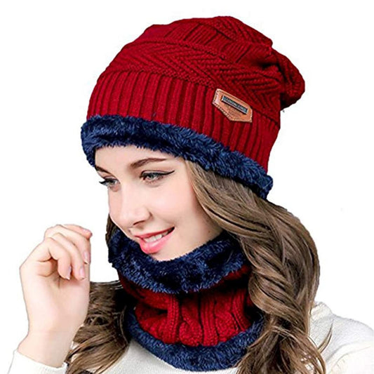 Wearslim® Warm Knit Hats, Skull Cap with Neck Warmer