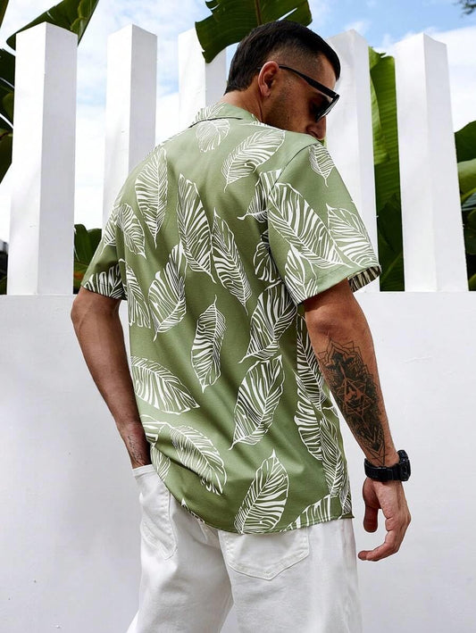 LookMark Men's Print Vibrant Printed Half Sleeve Loose Fit
