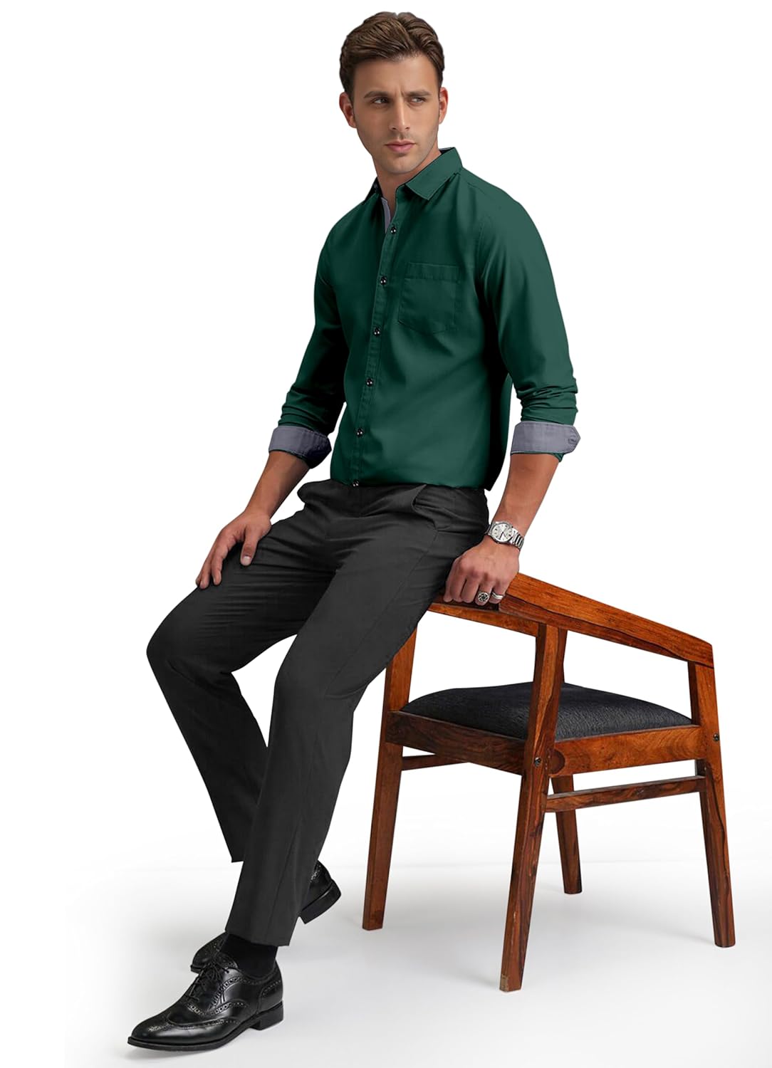 Shirt's Collection Solid Pattern Shirt(Contrast - Parent)