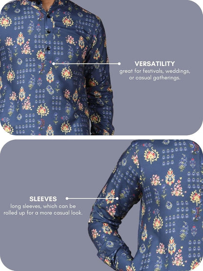 Leriya Fashion Men's Kurta | Rayon Printed Kurta
