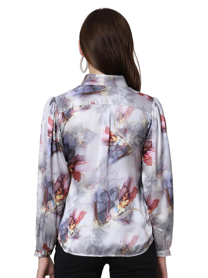 Urban Komfort Women's Abstract Print Full Sleeve Satin