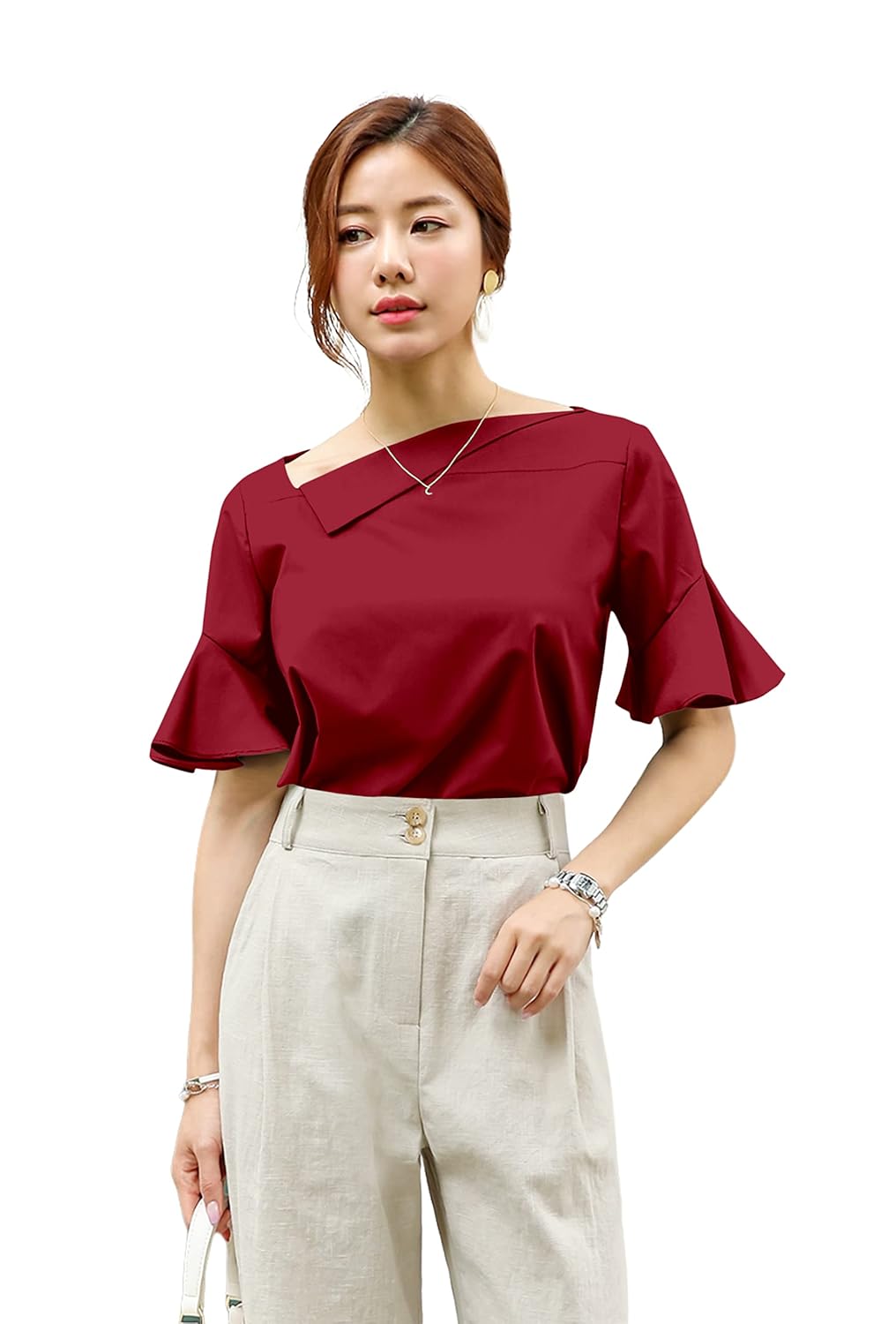 Jashudi Women's Solid Regular Fit Blouse