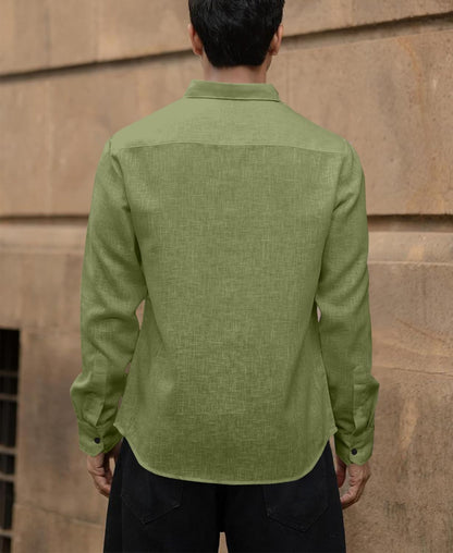 Men's Solid Linen Cotton Shirt | Casual | Plain