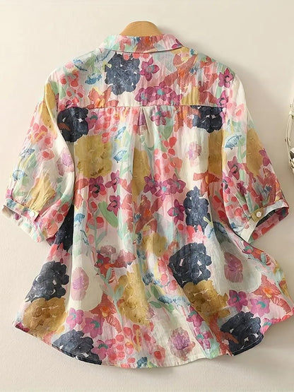 Gufrina Women Mustard Multicolor Floral Print Button