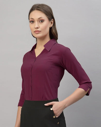 ETHIC GLANCE Women's Poly Viscose Button-Down