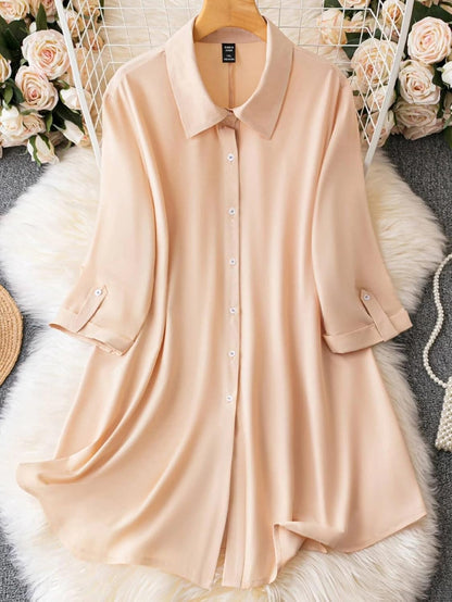 Leriya Fashion Women's Shirt Dress Knee Length Dress | Loose Fit | Button-Down | | 3/4 Sleeve | Summer Wear | Available in (Pack of 2 | Value Pack)