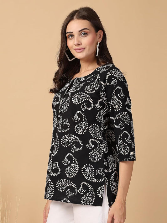 Women Cotton Printed Short Kurti