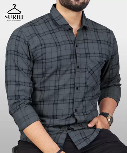 SURHI Men’s Checkerd Casual Shirt – Stylish, Comfortable