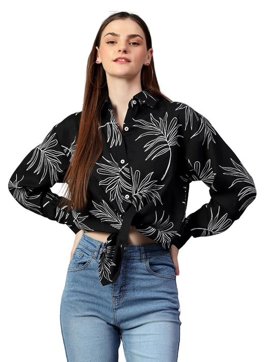 KOTTY Geometric Oversized Fit Womens Shirt