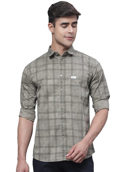 Majestic Man Cotton Checkered Slim Fit Casual Shirt