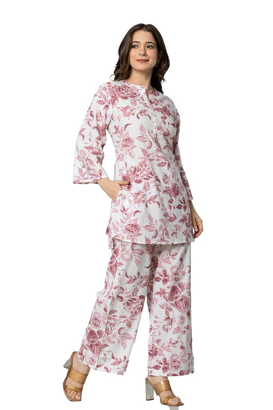 Women's Cotton Printed Co-ord Set of Kurta and Palazzo