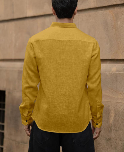 Men's Solid Linen Cotton Shirt | Casual | Plain