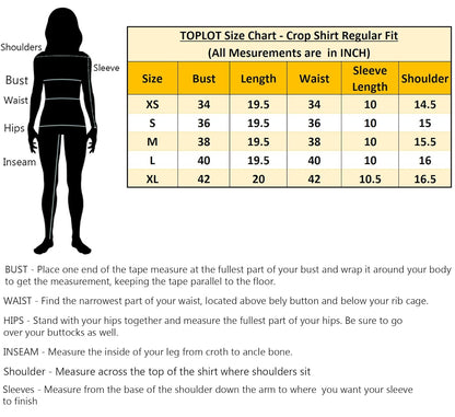 TOPLOT Crop Shirt for Women with Collared V Neck