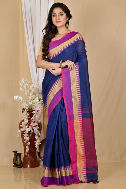 Handloom Saree With Unstitched Running Blouse Piece