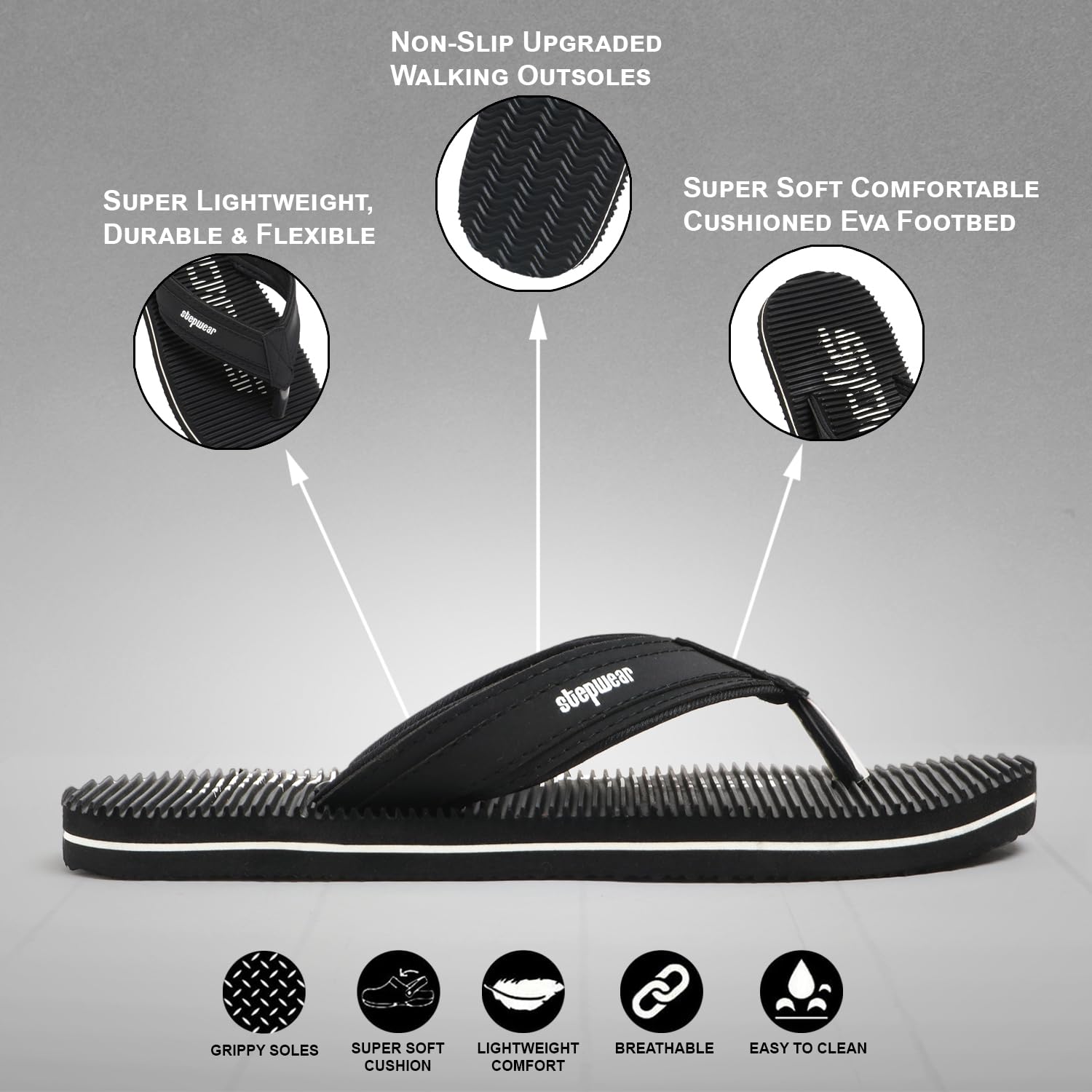 Stepwear Men's Flip Flops – Stylish & Durable - alphahostel.in