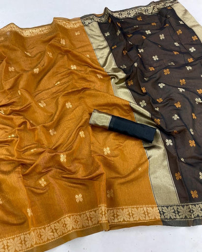 Women’s Printed Banarasi Cotton Silk Saree