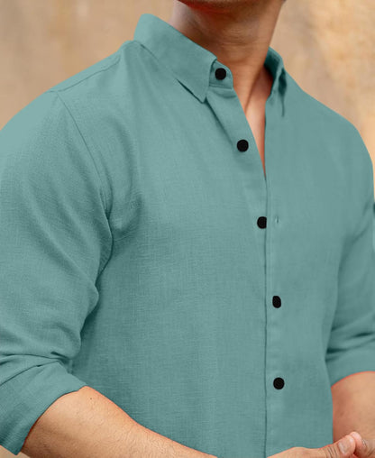 RAIZAX Men Linen Cotton Full Sleeve Shirt for Man