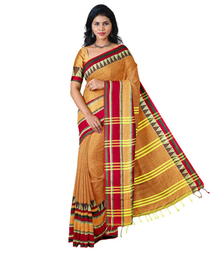 Handloom Saree With Unstitched Running Blouse Piece