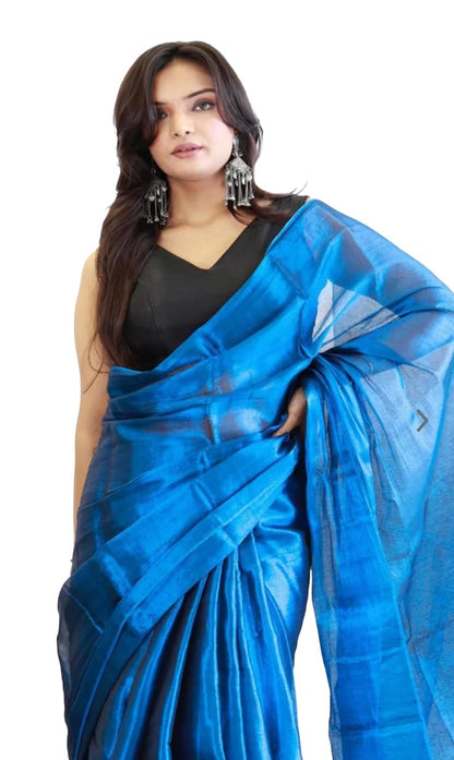 Rainbow Clothing,Womens Soft Tissue Silk Solid Saree