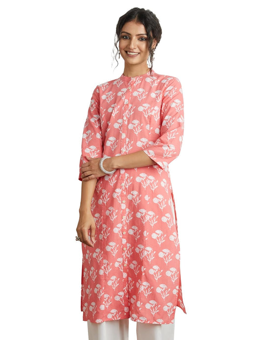 Myx Women's Print Cotton Regular Fit Kurta