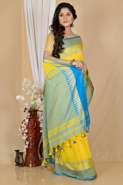 Handloom Saree With Unstitched Running Blouse Piece