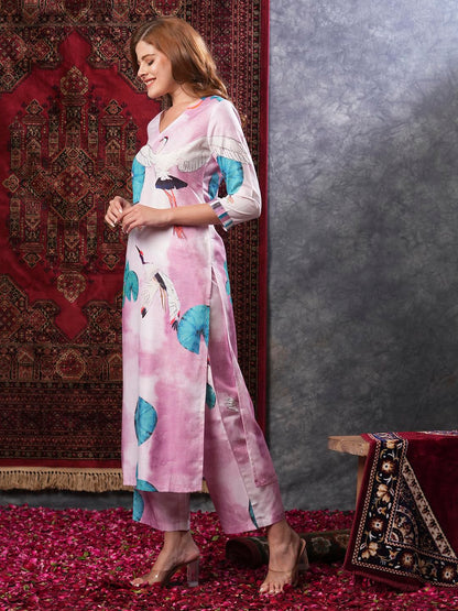 GoSriKi Women's Cotton Blend Kurta & Palazzo