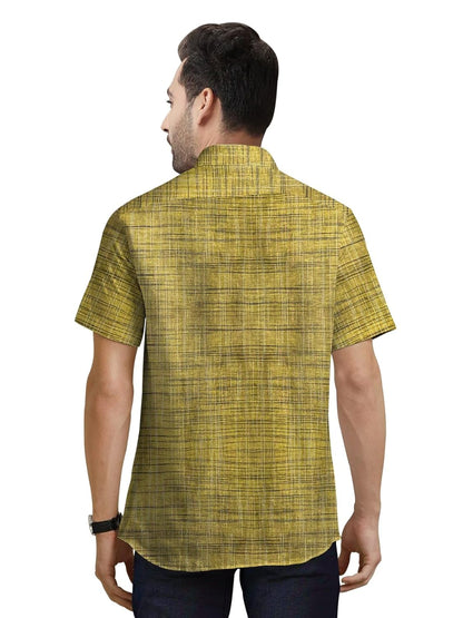 Men's Cotton Khadi Shirt, Half Sleeve, Front Pocket