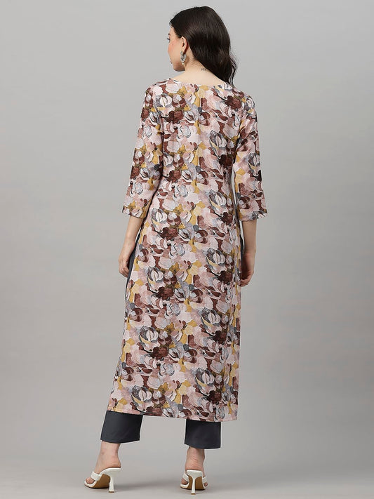 ANNI DESIGNER Women's Cotton Blend Straight Printed