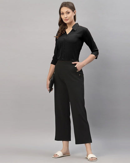 ETHIC GLANCE Women's Poly Viscose Button-Down