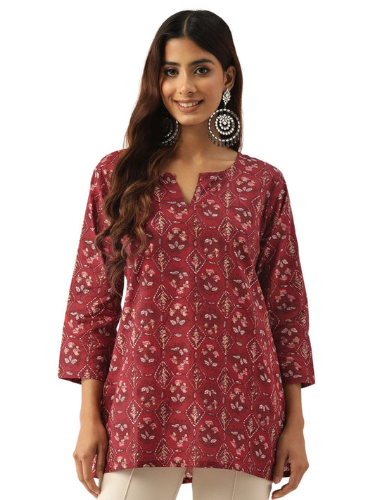 feranoid Designer V-Neck Short Straight Kurti
