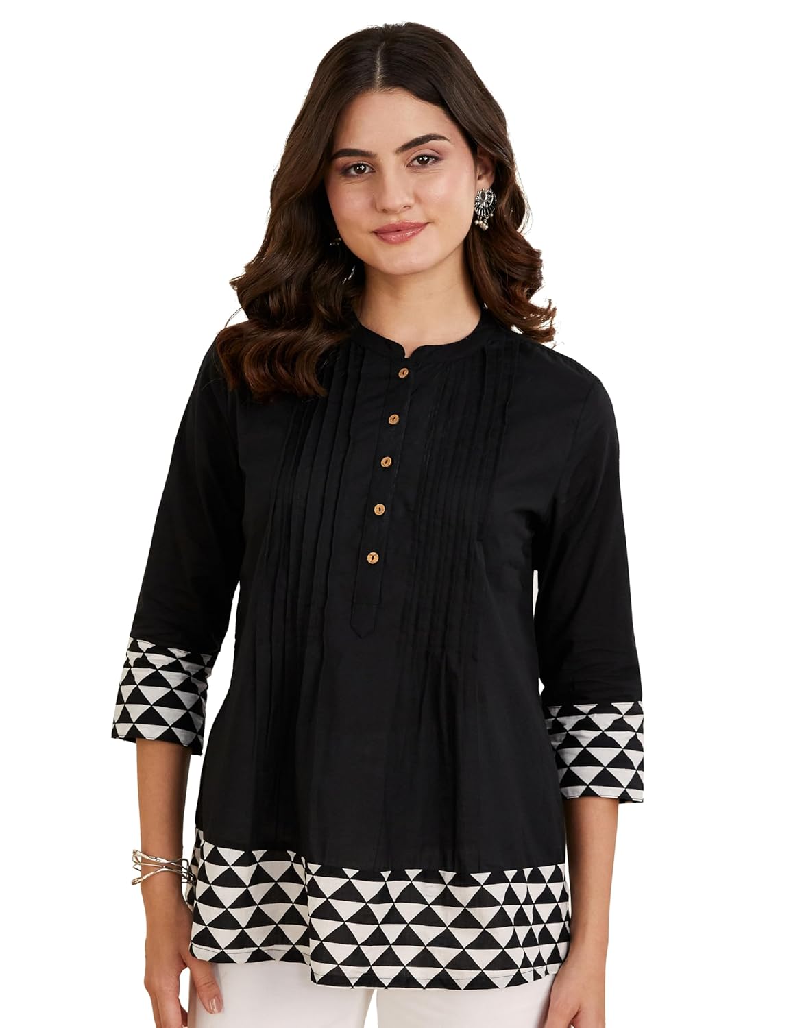 Myx Women's Cotton Printed A-line Short Kurti