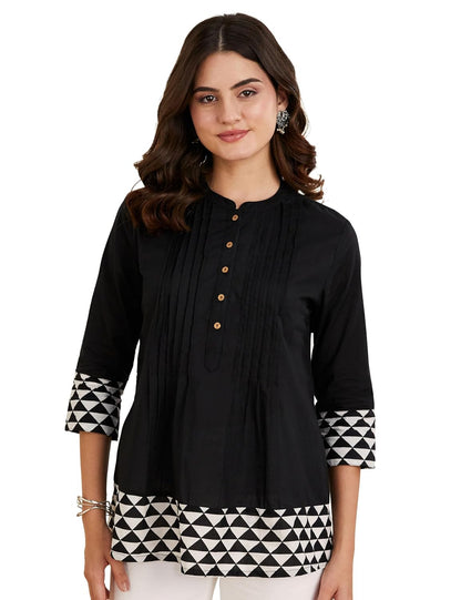 Myx Women's Cotton Printed A-line Short Kurti