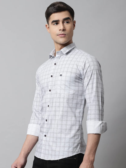Majestic Man Cotton Checkered Slim Fit Casual Shirt